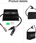 Built Tough 1000W Solar Charge Controller 24V To 72V No Nonsense Battery Charger featuring connectors and cooling fins.