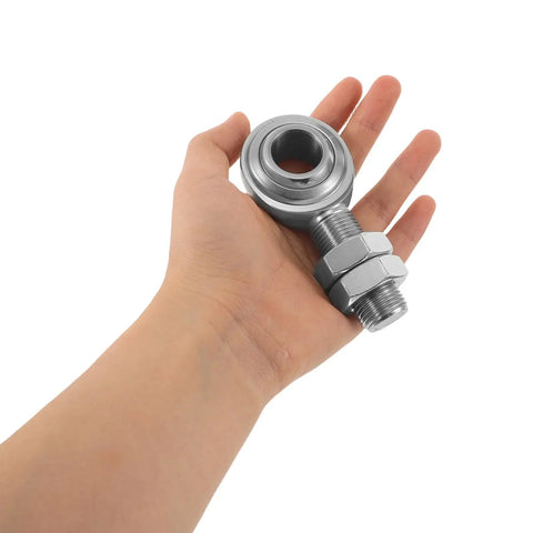 3/4 Inch Steel Heim Joint Rod End With Two Nuts And Right Hand Thread For Quick Installation in hand, showing durable construction.