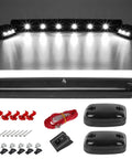 3X Smoke White 12LED Cab Marker Roof Running Top Lights Kit With Wire Harness For Silverado And Sierra 2007 To 2014 Trucks