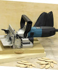 Pro Grade Beechwood Woodworking Biscuit Joiner Kit With Tenon Tool For Tight Board Splicing And Durable Plywood Assembly in use.