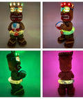16.7 Inch Tiki Garden Statue With Solar Powered Lantern Lights, Large Hawaiian Tiki Man Figurine for Outdoor Patio Yard Bar Beach Pool Pond, Auto On Off Glow for Nighttime Ambiance and Holiday Gift Idea, lit up at night