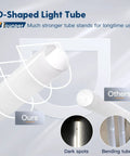 Two Foot LED Shop Light With 2200 Lumens And Cool Daylight 6500K Ceiling Or Hanging Mount Built Tough D Shaped Tube