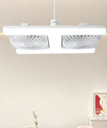 Socket Ceiling Fan, E27 Screw Base with Remote, Small Ceiling Fan with Light, double head fan setup in modern interior