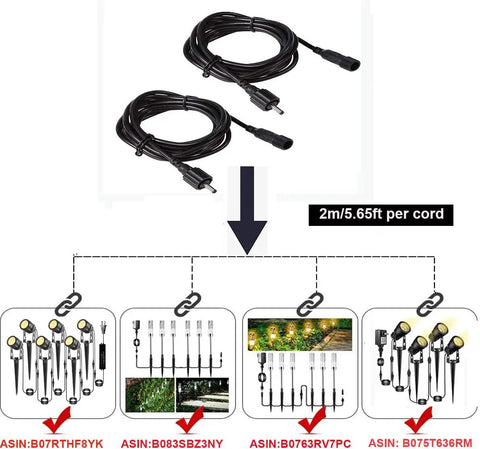 Top Shelf Waterproof Extension Cord For Landscape And Garden Path Lights 2 Pack Flexible All Weather Plug To Plug Outdoor Wire Keeps Current Strong And Brights Up Your Driveway Smooth As Pie Every Time