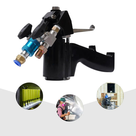 Heavy Duty PU Foam Spray Gun Featuring Slick Pneumatic Trigger And Self Cleaning Design For polyurethane insulation jobs.