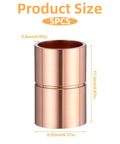 Five-piece copper straight sweat tube fittings for HVAC, 3/8 in ID, dimple-stop coupling.