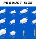 Product size chart for Electrical Wire Connectors Kit With 432 Pieces For Motorcycle Car Boat 2.8mm And 2, 3, 4, 6, 9 Pin Male