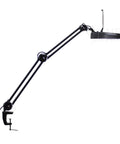Side view of an Illuminated Workstation Magnifier With Swing Arm Pro Grade 5 Inch Optical Grade Aspheric Glass Lens 90 LED Lighting.