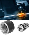 Premium ER11 Collet Chuck With Strong Spring Steel Design For Heavy Duty Drilling And Boring Featuring 6mm And 3.175mm Clamping Nuts.