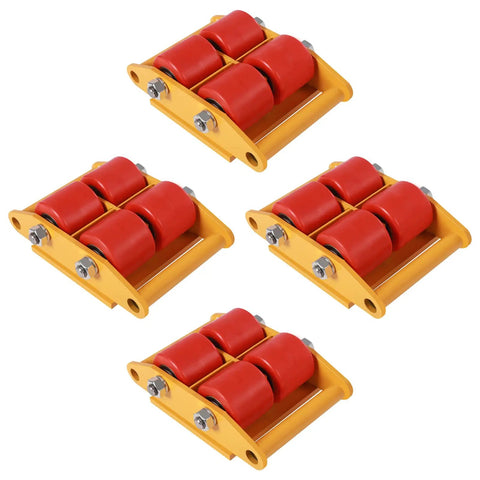 Heavy Duty Machinery Moving Kit With Two Handles 360 Degree Rotating Skates Four Rollers 6 Ton Capacity 13200 Lb Industrial Machinery Mover Skate