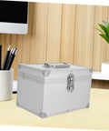 Lockable Aluminum Tool Box With Handle Beefed Up Heavy Duty Impact Resistant Double Layer Storage Case Silver Alloy Box