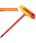 Six Piece Insulated Metric T-Handle Hex Key Set For Electrical Work, 10,000V AC Tested, Go-To Pro Grade Hex Key in Red and Yellow