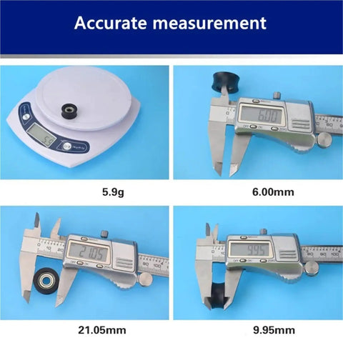 Rugged 100 Piece U Groove Plastic Coated Bearing 696ZZ door window roller measurements including weight and dimensions.