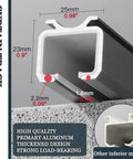 Top Notch White Curtain Track System For Wall Or Ceiling Mount Featuring Ultra Silent Nano Rollers And Smooth Gliding Runners Perfect Easy Install Home Décor Upgrade With Durable Aluminum Build And Complete End Cap Kit Included For Total Room Elegance. 25mm aluminum curtain track cross-section