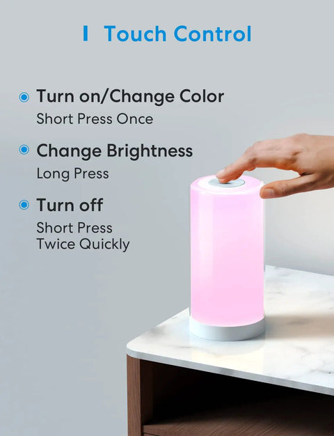 Smart Table Lamp With Touch Control, Tunable White And Multi Color Lighting, Works With Siri, Alexa, HomeKit And SmartThings on desk