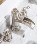 8 Inch Widespread Bathroom Faucet With Three Holes And Two Handles in Dope Brushed Nickel Finish, Farmhouse Waterfall Design