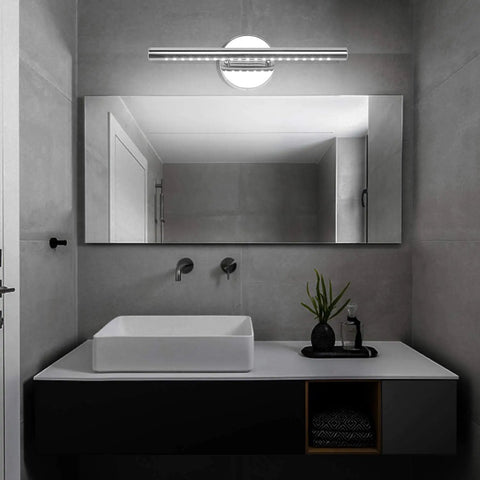 Upgrade Your Bathroom With A Sleek 15.7 Inch Vanity Light Fixture, 5W LED Cool White 6000K, above modern bathroom mirror
