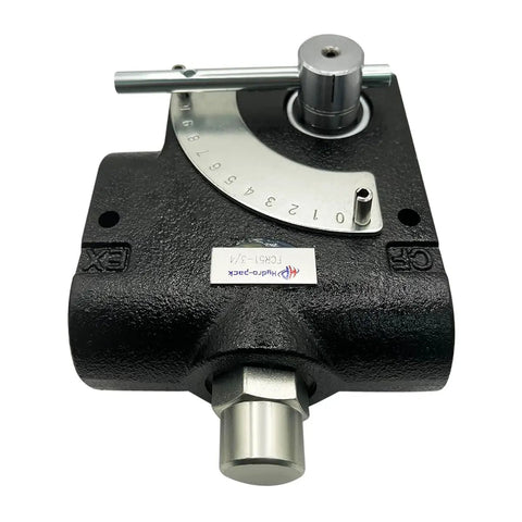 Adjustable Variable Flow Control Valve 0 To 30 GPM With Pressure Compensated Design And Relief Adjustment Three Quarters Inch NPT Hydraulic Flow Regulator For Consistent System Performance Up To 3000 PSI