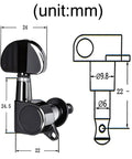 Locking Guitar Tuners 6 Pack for Acoustic and Electric Guitars Pro Grade Chrome Zinc Alloy Sealed Gear Heads with diagram