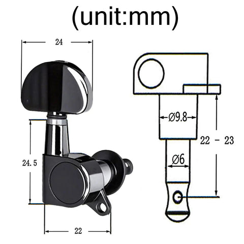 Locking Guitar Tuners 6 Pack for Acoustic and Electric Guitars Pro Grade Chrome Zinc Alloy Sealed Gear Heads with diagram