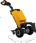 Heavy Duty Electric Tugger For Trucks Moves 2,200 Lbs Easily With Adjustable Handle And Pneumatic Tires, front view with dimensions.