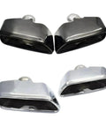 BMW 5 Series G30 G38 Beefed-Up Exhaust Pipe Muffler Tailpipe Replacement Tips, Bright Black Silver, Stainless Steel