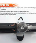 Windshield Lock Strip Tool Kit With Four Heads For Easy Seal Trim Removal And Installation, close-up angle showing stainless steel head.