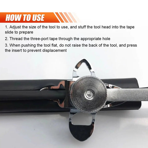 Windshield Lock Strip Tool Kit With Four Heads For Easy Seal Trim Removal And Installation, close-up angle showing stainless steel head.