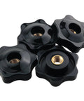 10 Pcs M6 Star Knob Fixtures Tight Handle Nut Through Hole Plastic Knurled Copper Core Knobs For Saw Fence Drilling Machine Lathe