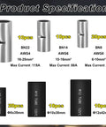 80 Piece Non Insulated Butt Connectors Kit 4 6 8 AWG With Heat Shrink Tubing For Wiring specifications chart