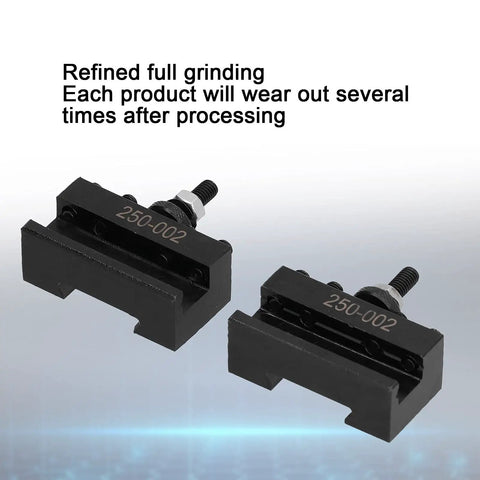 Heavy Duty Tool Post Holder 250-002 CNC Fixture shown in durable steel with refined grinding for precision milling and turning