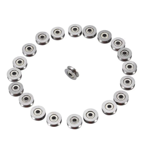 20 Pack V Groove Ball Bearings V623ZZ 3x12x4mm Double Shielded Pro Grade Mini Rail Guides for CNC rails in circular layout