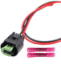 Straight Fire Coolant Temperature Sensor Connector Pin Plug Wiring Harness Pigtail For Chevy GMC Buick showing black connector with green pin and wire.