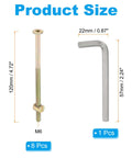 M6 X 120mm Bunk Bed Bolts Kit With Hex Drive Socket Cap Screws, Barrel Nuts And Wrench, 8 Pack size chart