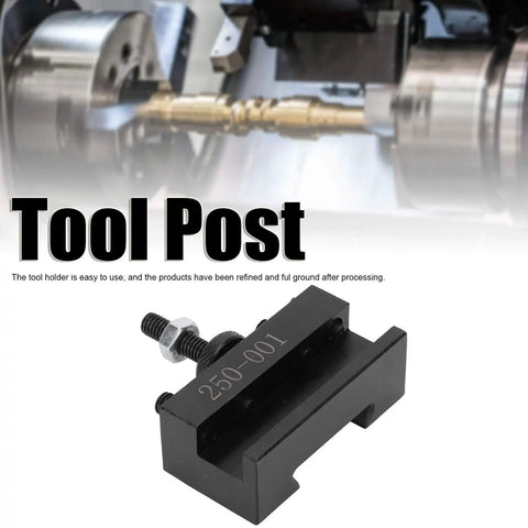 Universal Tool Post 250-001 for Metal Lathe Machining, Compact CNC Fixture for Precise Lathe Ops, High Hardness Treated Parts, Smooth Assembly, Quick Adjustments for Your Daily Shop Tasks, black tool post with clamp screw