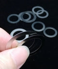 M3 To M20 304 Stainless Steel Ultra Thin Flat Washers Set 0.1 0.2 0.3mm Thick Assortment Kit Gasket Shim For Builders And DIY Pros Durable Rust Resistant For All Weather Use, hand holding thin washers