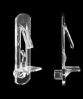 Heavy Duty Clear Shelf Support Pegs With Self Locking Grip For 5/16 Inch Holes And 19/32 Inch Thick Shelves Rock Solid, transparent clips from different angles.