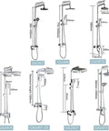 Built Tough Modern Bathroom Rainfall Shower Kit And Tub Faucet Set With Solid Lead Free Brass Chrome Waterfall Mixer Top Tier Fixtures dimensions and designs overview.