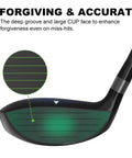 Close-up of Rescue Hybrid Golf Club for Men 2 Through P Right Handed, focusing on aerodynamic head design and deep grooves.