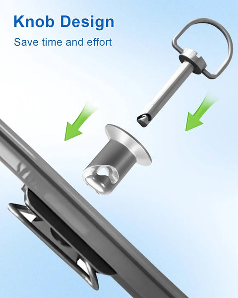 Heavy Duty Flush Hex Allen Quarter Turn Fasteners With 7/16 Inch Grip showing knob design for easy quick release setup.