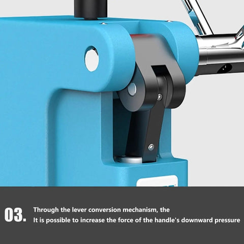 Heavy Duty Manual Arbor Press Built Like A Tank With Cast Iron For Stamping Punching Jobs Up To 2000 Pounds Capacity close-up of lever mechanism