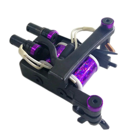 Shader Tattoo Machine Coil Kit 1.25 Inch 24 AWG 10 Wrap Copper Wire Non Bobbin 47uF 50V With 1018 Low Carbon Steel Frame US 8-32 Thread Built For Smooth Shading Durability And All Day Sessions tattoo coil machine, angled view