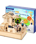Hands On Smart Farm STEM Kit With ESP32 For Kids 12 And Up, Compatible With Arduino And Scratch, Auto Watering System, Pet Feeder, Solar Windmill, DIY Coding Project Gift For Teens And Adults, wooden farm model