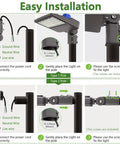 Installation guide for LED Parking Lot Light 200W Outdoor Shoebox Style With Knuckle Slip Fitter Mount Dusk To Dawn Photocell Sensor