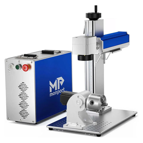 30W Pro Grade Fiber Laser Engraver With Dual Cooling Fans And Integrated Power Supply Panic Button And Stable Raycus Core Laser For Easy Metal And Plastic Engraving For DIY Makers And Small Shops
