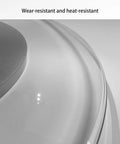 Close-up of Heavy Duty Tempered Glass Lazy Susan Turntable for Dining Table with 360 Degree Rotation, aluminum base detail