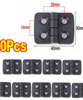 10 Pack Plastic Nylon Folding Hinge Set For Cabinets And Electrical Boxes, 30x40mm black hinges with pre-drilled holes