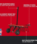 40 Inch Tow Behind Lawn Dethatcher Beast With 20 Durable Spring Steel Tines, Universal Hitch Fits Any Lawn Tractor, red frame