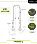 Diagram of Lightweight Portable 4 Foot Wire Rope Choker Anchor for Fall Protection, galvanized steel, showing OSHA and ANSI compliance.