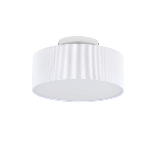 Cool Modern Stripe Fabric Pendant Light Shade 15 Inch Drum Ceiling Fixture Flush Mount With Chrome Matte Finish Three Bulbs Included